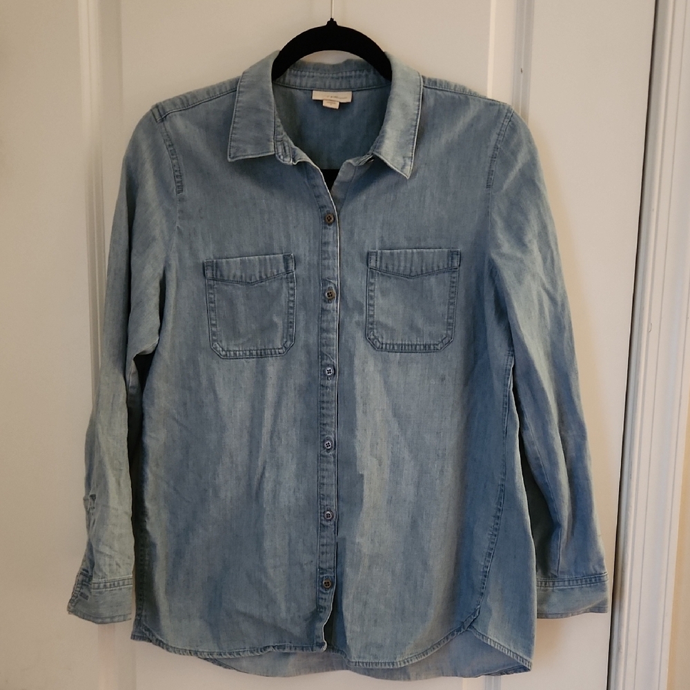 J. Jill Light Blue Denim Top